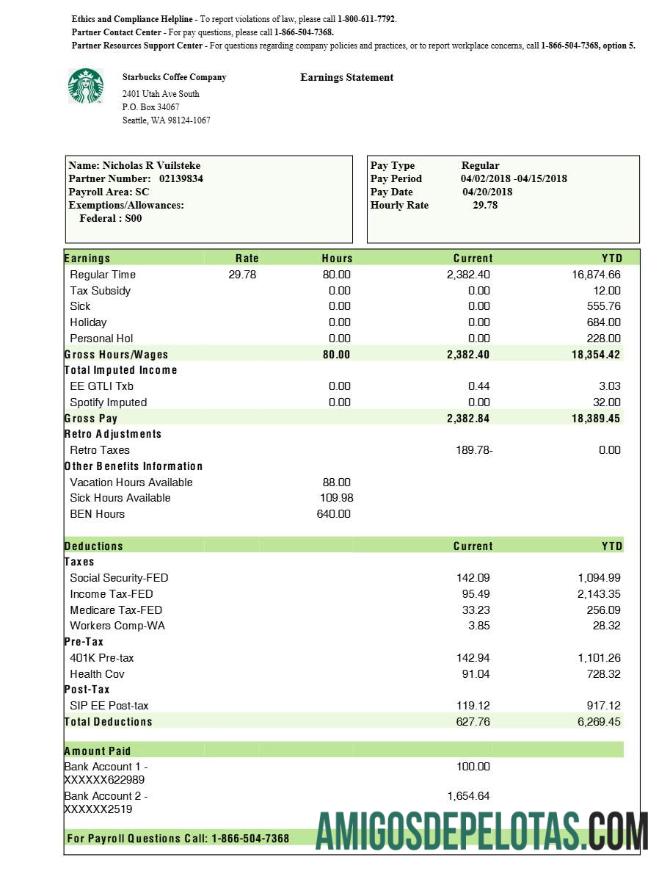 Imprimível Modelo de declaração de lucros da Starbucks Coffee Company em formatos Word e PDF.pdf, 1